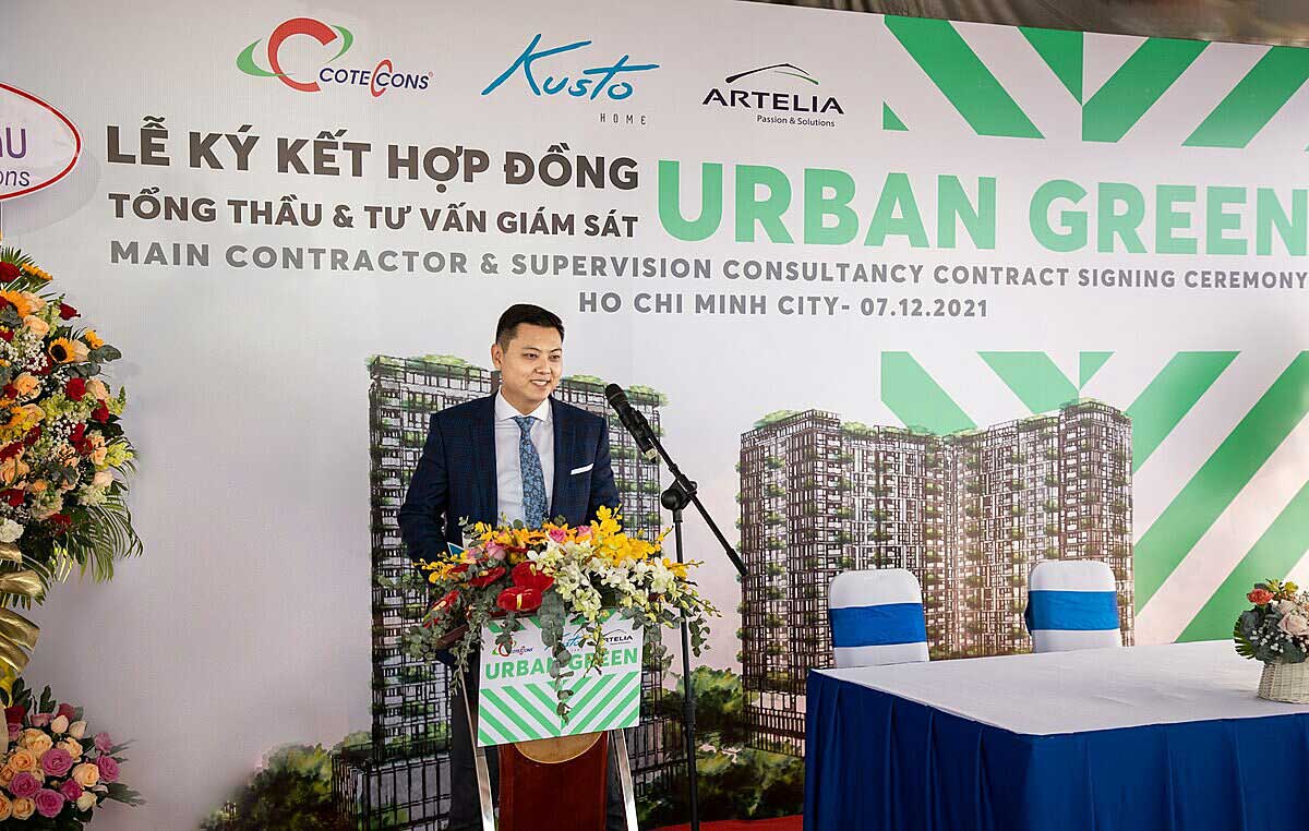 Ong Sergey Nam Tong giam doc Kusto Home phat bieu tai su kien Le khoi cong du an Urban Green - Urban Green